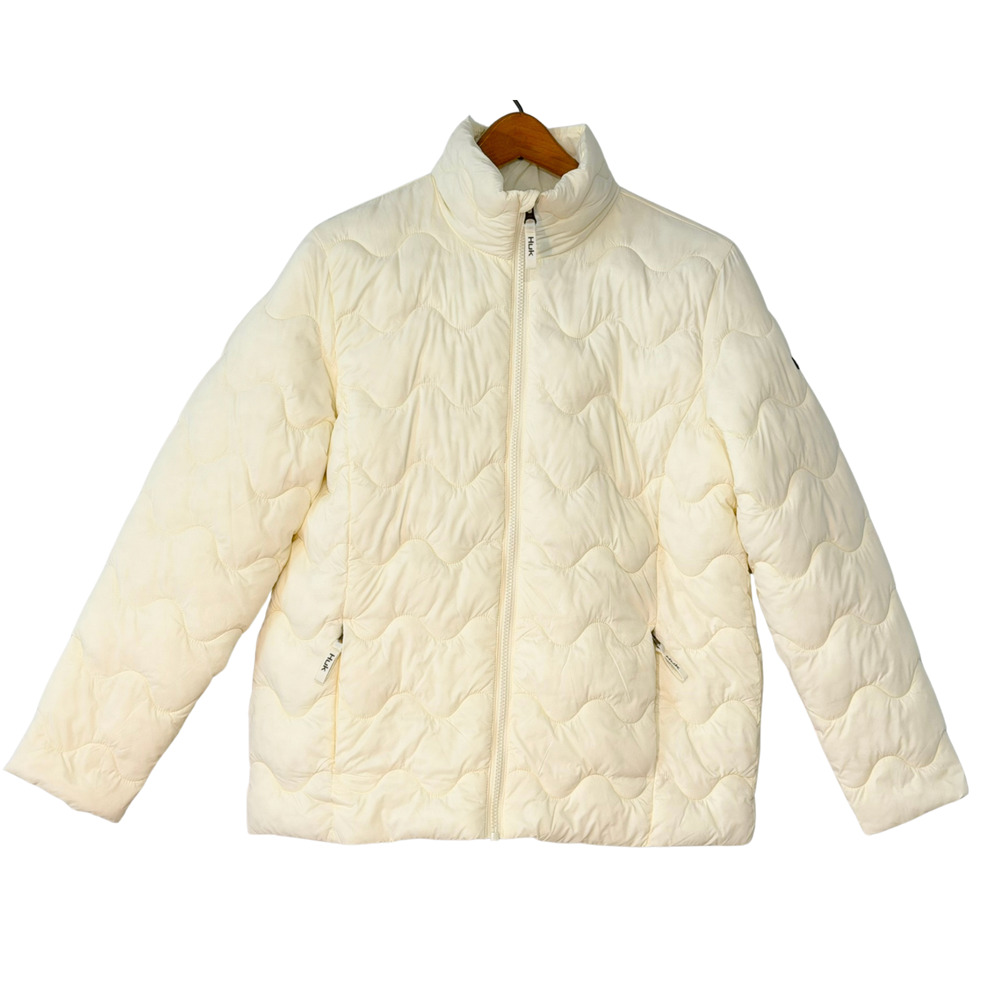 HUK Wms Sz M Wave Jacket Quilted Insulated Nylon Shell Water Repellant Ivory New